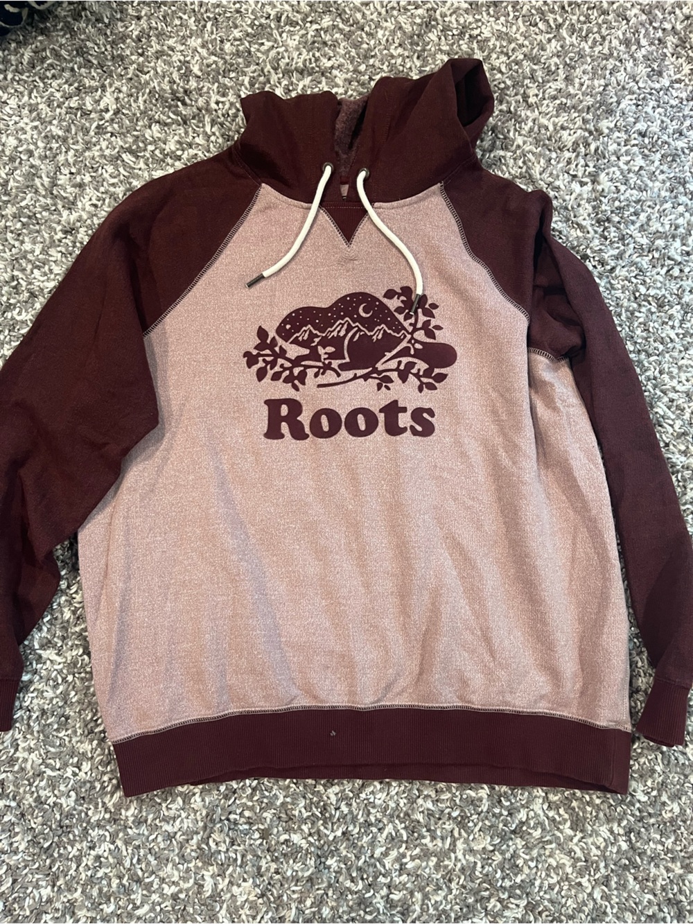 Roots Two-Tone Maroon & Light Mauve Hoodie